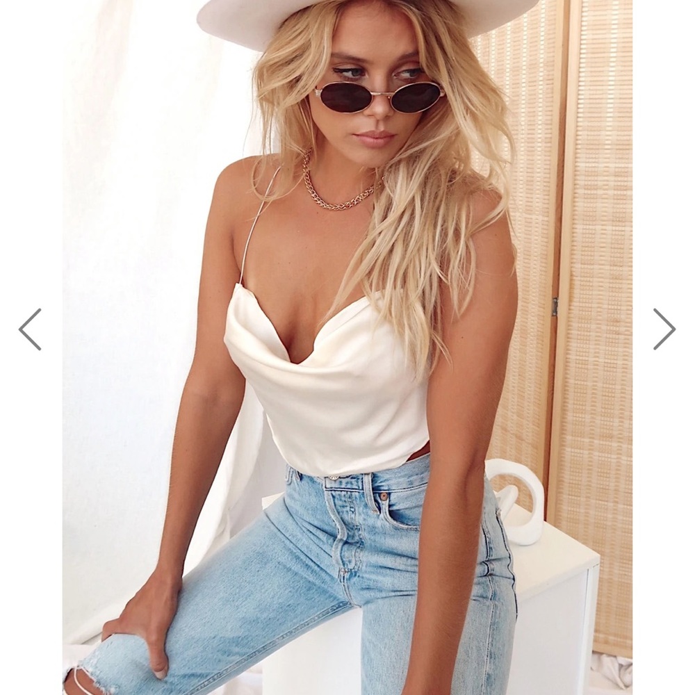 12th tribe backed satin top